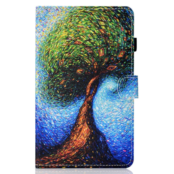 For Lenovo Tab P12 2023 / TB370FU Coloured Drawing Stitching Smart Leather Tablet Case(Abstract Tree)