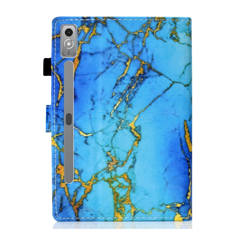 For Lenovo Tab P12 2023 / TB370FU Coloured Drawing Stitching Smart Leather Tablet Case(Gilded Marble)