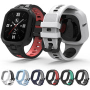For Honor Watch 4 Two Color Integrated TPU Watch Band(Black Green)