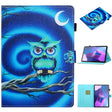 For Lenovo Tab P12 2023 / TB370FU Coloured Drawing Stitching Smart Leather Tablet Case(Moon Owl) - Lenovo by PMC TechLife | Online Shopping South Africa | PMC TechLife | Buy Now Pay Later Mobicred