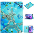 For Lenovo Tab P12 2023 / TB370FU Coloured Drawing Stitching Smart Leather Tablet Case(Butterfly Tower) - Lenovo by PMC TechLife | Online Shopping South Africa | PMC TechLife | Buy Now Pay Later Mobicred