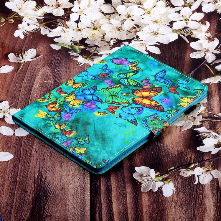For Lenovo Tab M11/ Xiaoxin Pad 11 2024 Coloured Drawing Stitching Smart Leather Tablet Case(Green Butterfly)