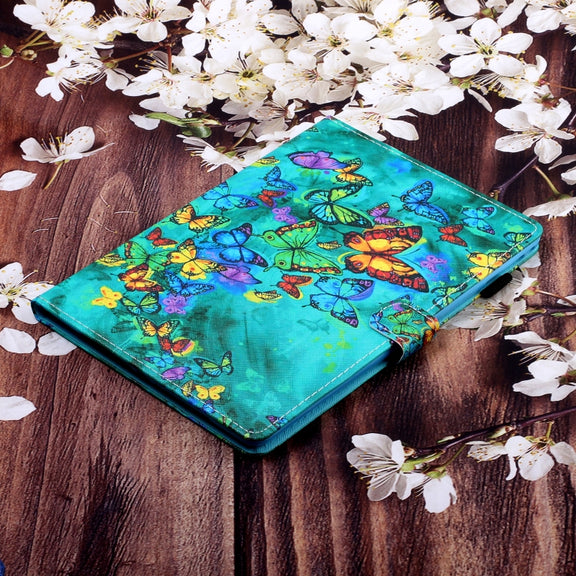 For Lenovo Tab M11/ Xiaoxin Pad 11 2024 Coloured Drawing Stitching Smart Leather Tablet Case(Green Butterfly)