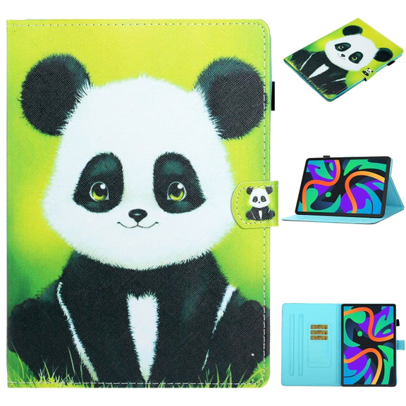 For Lenovo Tab M11/ Xiaoxin Pad 11 2024 Coloured Drawing Stitching Smart Leather Tablet Case(Panda)
