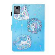 For Lenovo Tab M11/ Xiaoxin Pad 11 2024 Coloured Drawing Stitching Smart Leather Tablet Case(Unicorn)