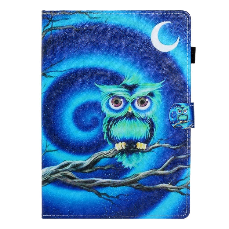 For Lenovo Tab M11/ Xiaoxin Pad 11 2024 Coloured Drawing Stitching Smart Leather Tablet Case(Moon Owl)