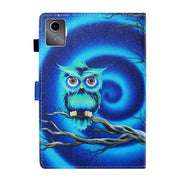 For Lenovo Tab M11/ Xiaoxin Pad 11 2024 Coloured Drawing Stitching Smart Leather Tablet Case(Moon Owl)