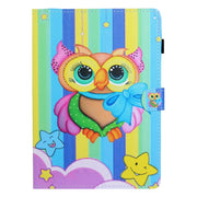 For Lenovo Tab M11/ Xiaoxin Pad 11 2024 Coloured Drawing Stitching Smart Leather Tablet Case(Rainbow Owl)