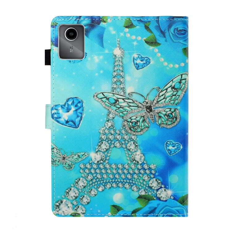 For Lenovo Tab M11/ Xiaoxin Pad 11 2024 Coloured Drawing Stitching Smart Leather Tablet Case(Butterfly Tower)