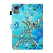 For Lenovo Tab M11/ Xiaoxin Pad 11 2024 Coloured Drawing Stitching Smart Leather Tablet Case(Butterfly Tower)