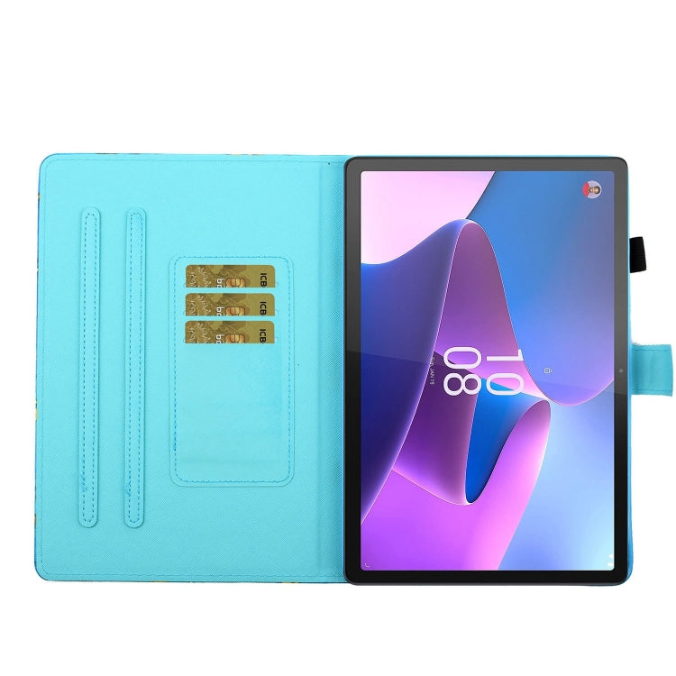 For Lenovo Tab P12 2023 / TB370FU Coloured Drawing Stitching Smart Leather Tablet Case(Little Tiger)