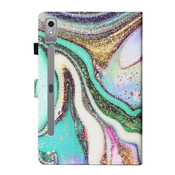 For Lenovo Tab P12 2023 / TB370FU Coloured Drawing Stitching Smart Leather Tablet Case(Colored Sand)