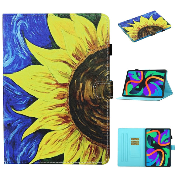 For Lenovo Tab M11/ Xiaoxin Pad 11 2024 Coloured Drawing Stitching Smart Leather Tablet Case(Sunflower)
