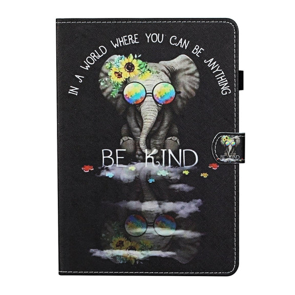 For Lenovo Tab M11/ Xiaoxin Pad 11 2024 Coloured Drawing Stitching Smart Leather Tablet Case(Glasses Elephant)