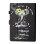 For Lenovo Tab M11/ Xiaoxin Pad 11 2024 Coloured Drawing Stitching Smart Leather Tablet Case(Glasses Elephant)