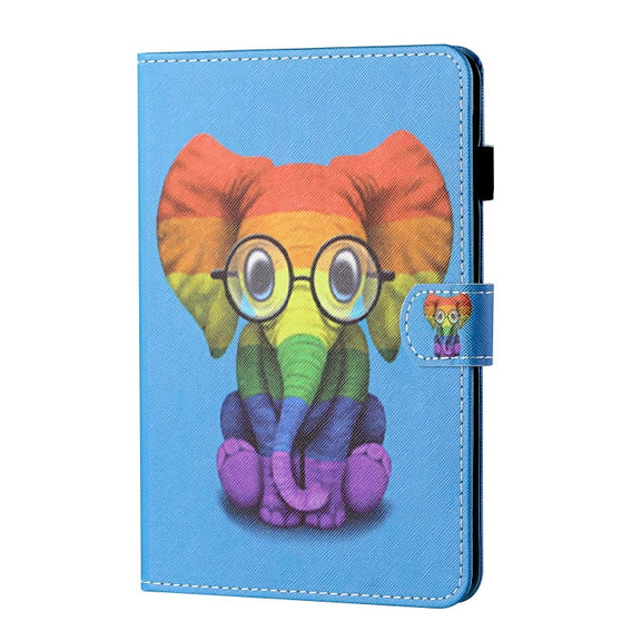 For Lenovo Tab P12 2023 / TB370FU Coloured Drawing Stitching Smart Leather Tablet Case(Colorful Elephant)
