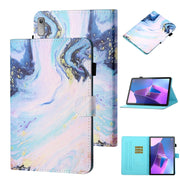 For Lenovo Tab P12 2023 / TB370FU Coloured Drawing Stitching Smart Leather Tablet Case(Quicksand)