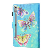 For Lenovo Tab P12 2023 / TB370FU Coloured Drawing Stitching Smart Leather Tablet Case(Colorful Butterflies)