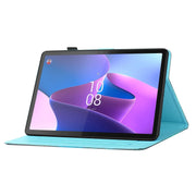 For Lenovo Tab M11/ Xiaoxin Pad 11 2024 Coloured Drawing Stitching Smart Leather Tablet Case(Blue Owl)