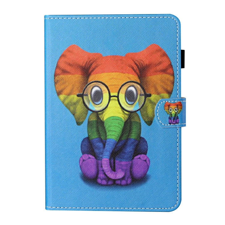 For Lenovo Tab M11/ Xiaoxin Pad 11 2024 Coloured Drawing Stitching Smart Leather Tablet Case(Colorful Elephant)