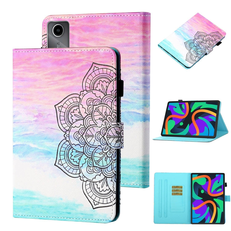 For Lenovo Tab M11/ Xiaoxin Pad 11 2024 Coloured Drawing Stitching Smart Leather Tablet Case(Colorful Mandala)