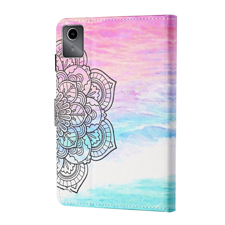 For Lenovo Tab M11/ Xiaoxin Pad 11 2024 Coloured Drawing Stitching Smart Leather Tablet Case(Colorful Mandala)
