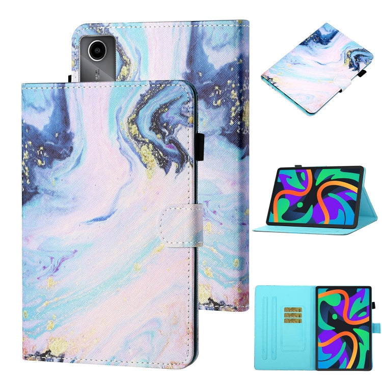 For Lenovo Tab M11/ Xiaoxin Pad 11 2024 Coloured Drawing Stitching Smart Leather Tablet Case(Quicksand)