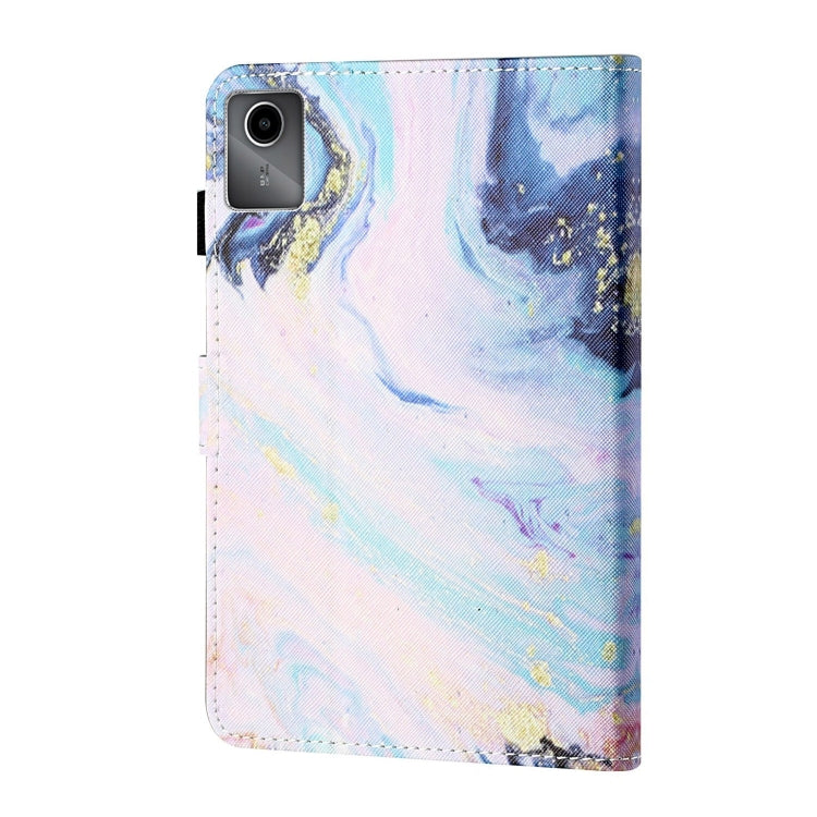 For Lenovo Tab M11/ Xiaoxin Pad 11 2024 Coloured Drawing Stitching Smart Leather Tablet Case(Quicksand)