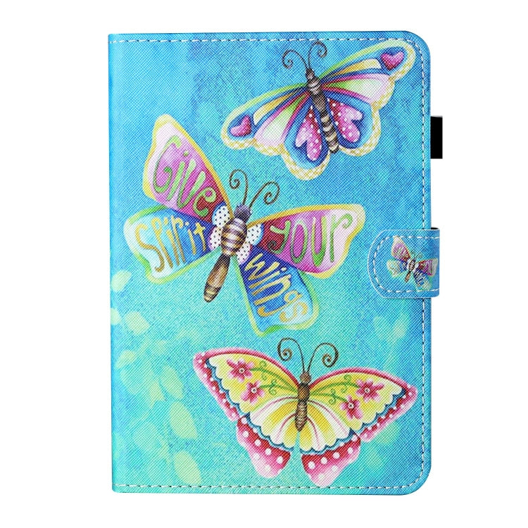 For Lenovo Tab M11/ Xiaoxin Pad 11 2024 Coloured Drawing Stitching Smart Leather Tablet Case(Colorful Butterflies)