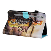 For Lenovo Tab P12 2023 / TB370FU Coloured Drawing Stitching Smart Leather Tablet Case(Cat and Tiger)