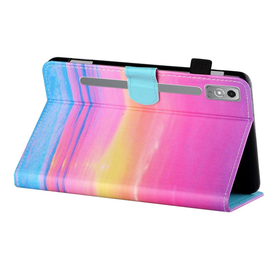 For Lenovo Tab P12 2023 / TB370FU Coloured Drawing Stitching Smart Leather Tablet Case(Sunrise)