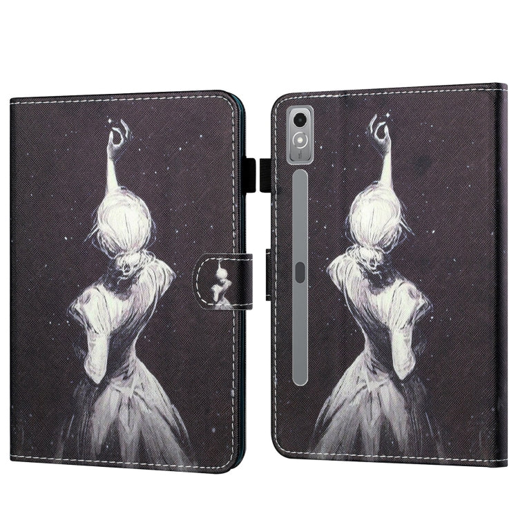 For Lenovo Tab P12 2023 / TB370FU Coloured Drawing Stitching Smart Leather Tablet Case(Star Girl)