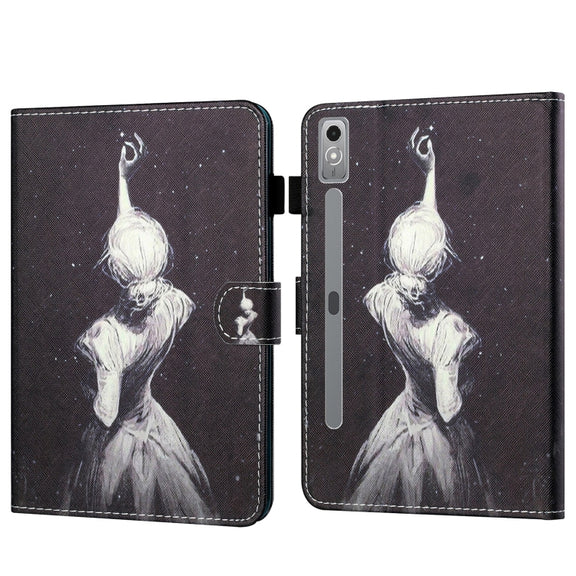For Lenovo Tab P12 2023 / TB370FU Coloured Drawing Stitching Smart Leather Tablet Case(Star Girl)