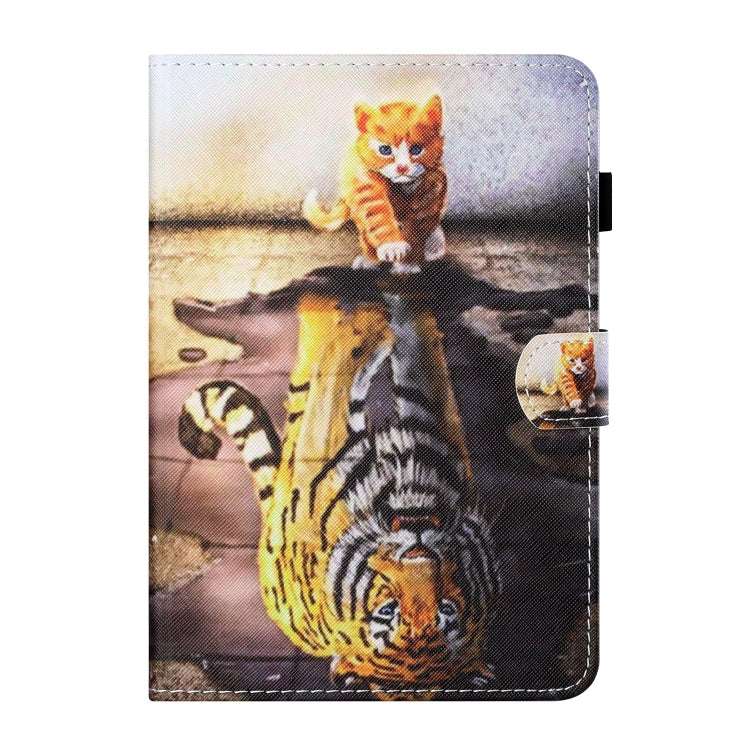For Lenovo Tab M11/ Xiaoxin Pad 11 2024 Coloured Drawing Stitching Smart Leather Tablet Case(Cat and Tiger)