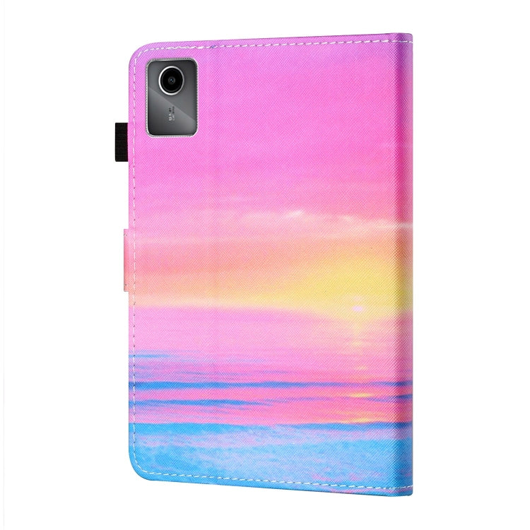 For Lenovo Tab M11/ Xiaoxin Pad 11 2024 Coloured Drawing Stitching Smart Leather Tablet Case(Sunrise)