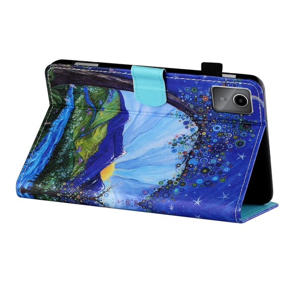 For Lenovo Tab M11/ Xiaoxin Pad 11 2024 Coloured Drawing Stitching Smart Leather Tablet Case(Sunrise and Tree)