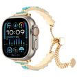 For Apple Watch Ultra 49mm Shell Beads Chain Bracelet Metal Watch Band(Blue White Gold) - Watch Bands by PMC TechLife | Online Shopping South Africa | PMC TechLife