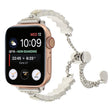 For Apple Watch 42mm Shell Beads Chain Bracelet Metal Watch Band(Beige White Silver) - Watch Bands by PMC TechLife | Online Shopping South Africa | PMC TechLife