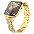 For Apple Watch 42mm Devil Eye Diamond Bracelet Metal Watch Band(Gold) - Watch Bands by PMC TechLife | Online Shopping South Africa | PMC TechLife