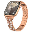 For Apple Watch 42mm Devil Eye Diamond Bracelet Metal Watch Band(Rose Gold) - Watch Bands by PMC TechLife | Online Shopping South Africa | PMC TechLife