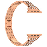 For Apple Watch 42mm Devil Eye Diamond Bracelet Metal Watch Band(Rose Gold)