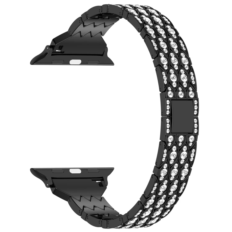For Apple Watch 38mm Devil Eye Diamond Bracelet Metal Watch Band(Black)