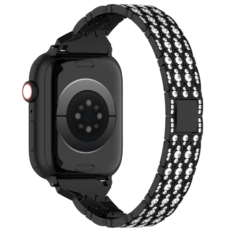 For Apple Watch 38mm Devil Eye Diamond Bracelet Metal Watch Band(Black)