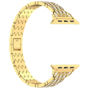 For Apple Watch 38mm Devil Eye Diamond Bracelet Metal Watch Band(Gold)