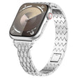 For Apple Watch 38mm Devil Eye Diamond Bracelet Metal Watch Band(Silver) - Watch Bands by PMC TechLife | Online Shopping South Africa | PMC TechLife