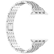 For Apple Watch 38mm Devil Eye Diamond Bracelet Metal Watch Band(Silver)