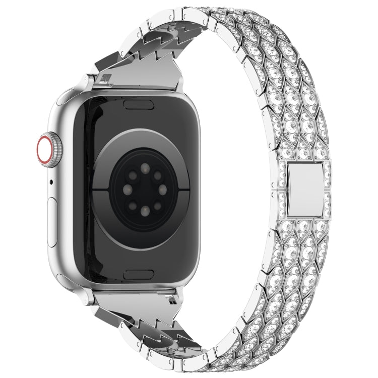 For Apple Watch 38mm Devil Eye Diamond Bracelet Metal Watch Band(Silver)