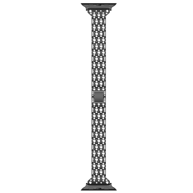 For Apple Watch SE 40mm Devil Eye Diamond Bracelet Metal Watch Band(Black)