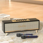 Oneder D8 Wireless Retro Dual Microphone Bluetooth Speaker(Black)