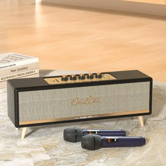 Oneder D8 Wireless Retro Dual Microphone Bluetooth Speaker(Black)